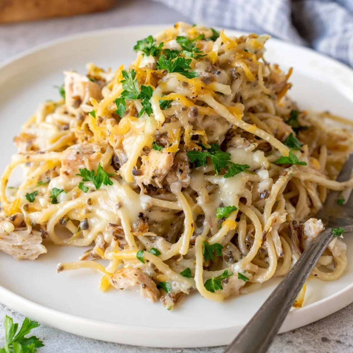 Hearty Monterey Chicken Spaghetti, rich in flavor, ideal for quick weeknight meals.