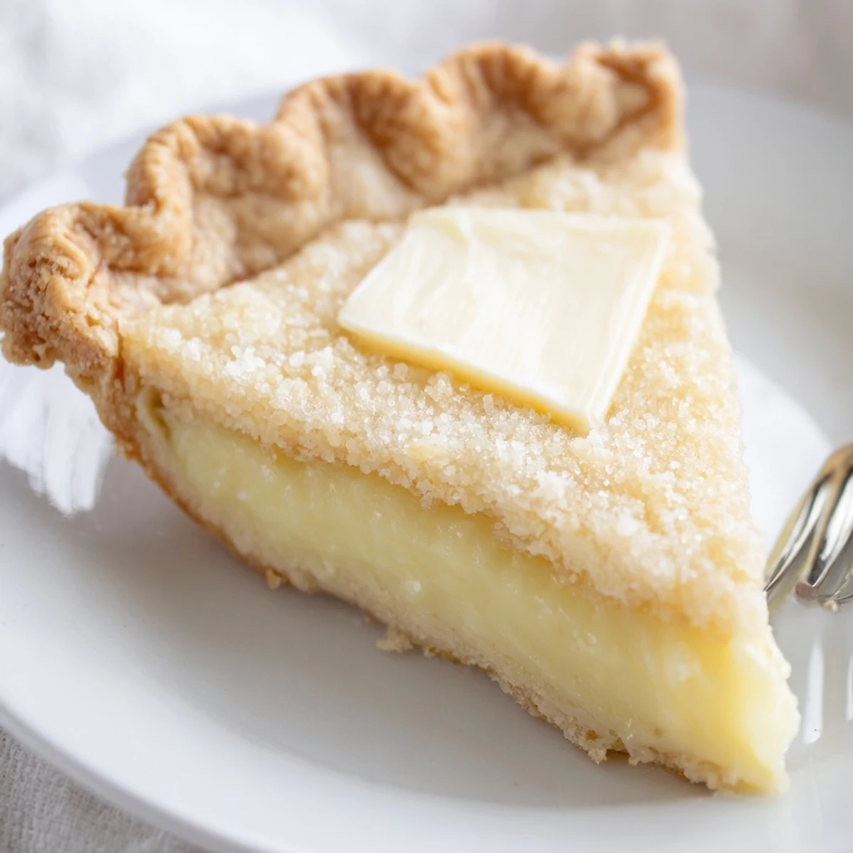 Warm water pie served with whipped cream, offering a sweet, comforting taste.