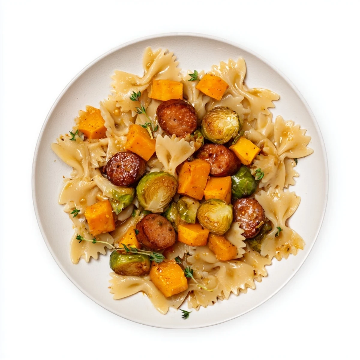 Savory Autumn Sausage Pasta Squash loaded with tender sausage, squash and pasta, a perfect fall dinner recipe.