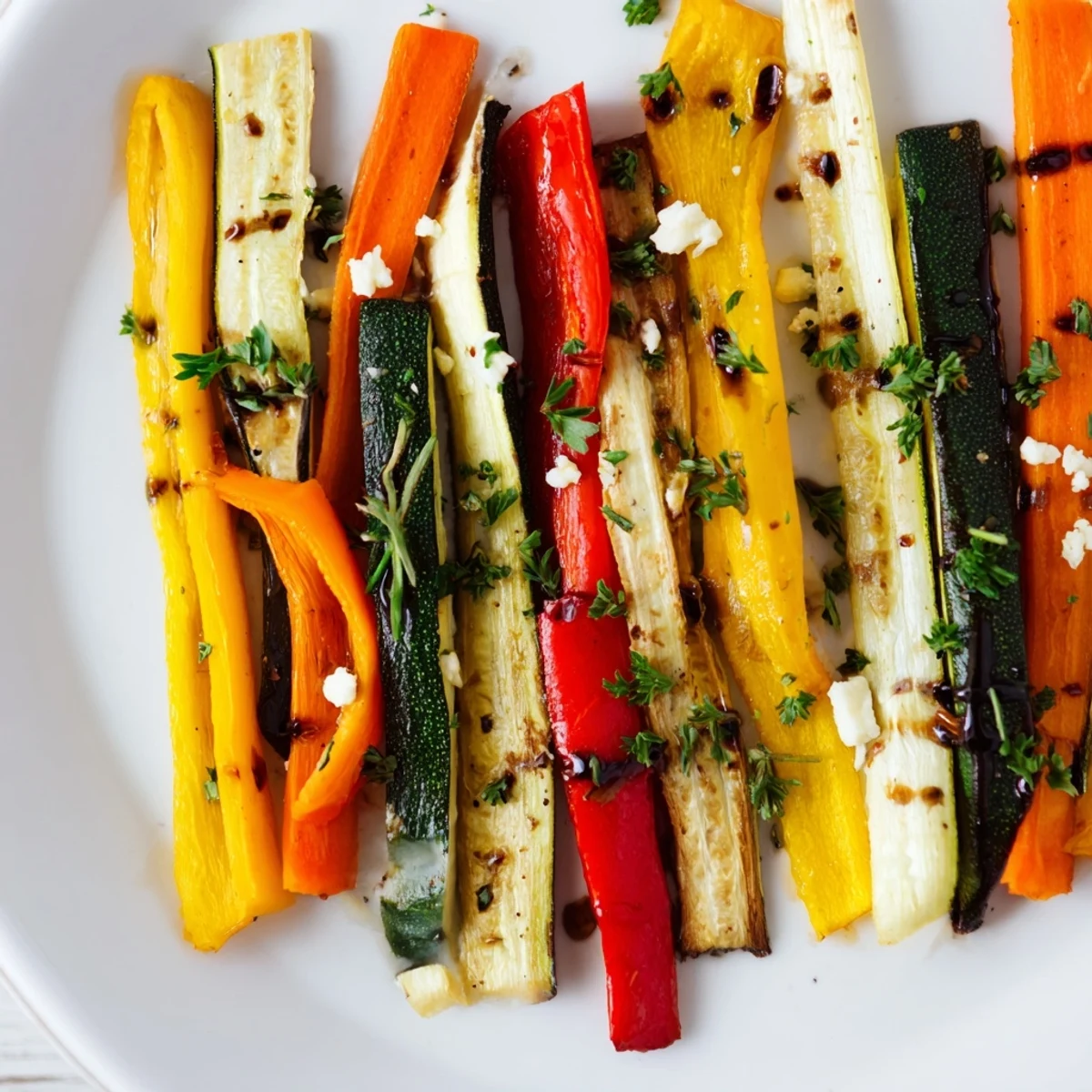Roasted Christmas Sleigh Veggie Rails, with colorful, tender vegetables arranged on a platter ready to serve.