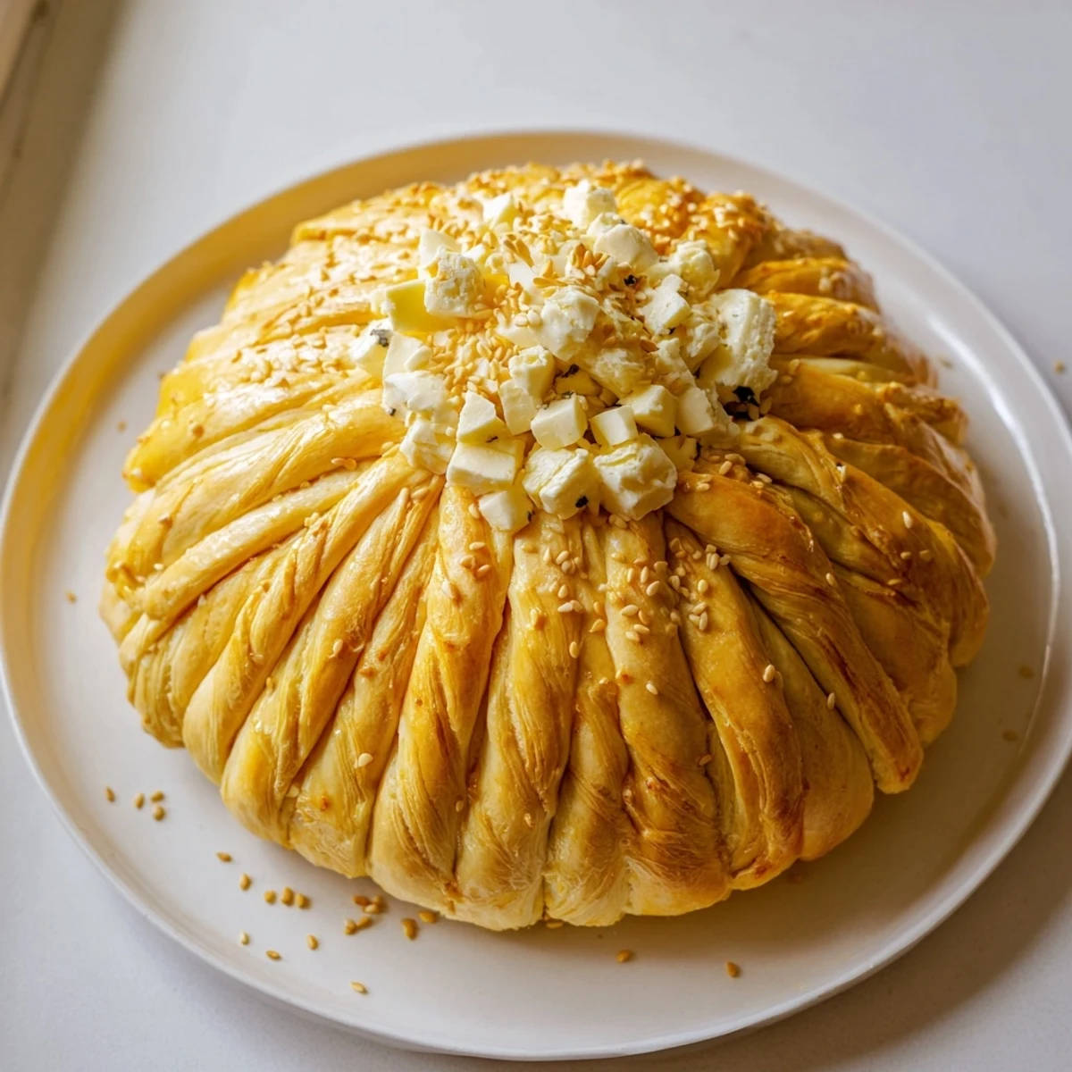 Golden-brown breadsticks form a dome around assorted cheeses in The Gilded Cage appetizer.