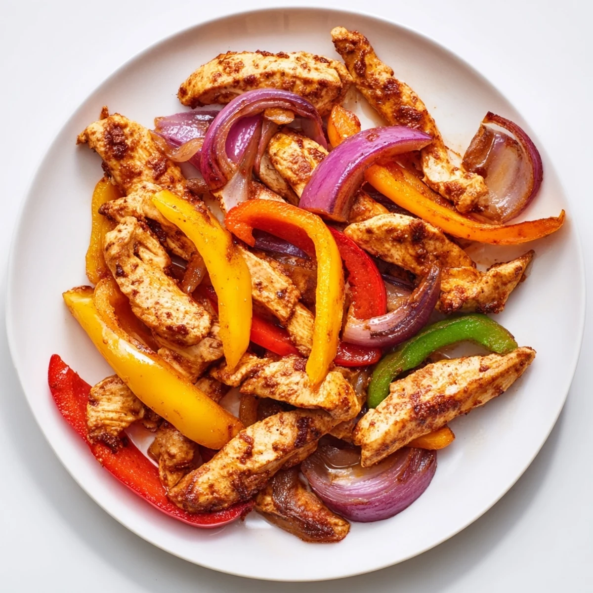 Sheet pan chicken fajitas bursting with color, savory spices, and tender chicken, ready in under an hour.