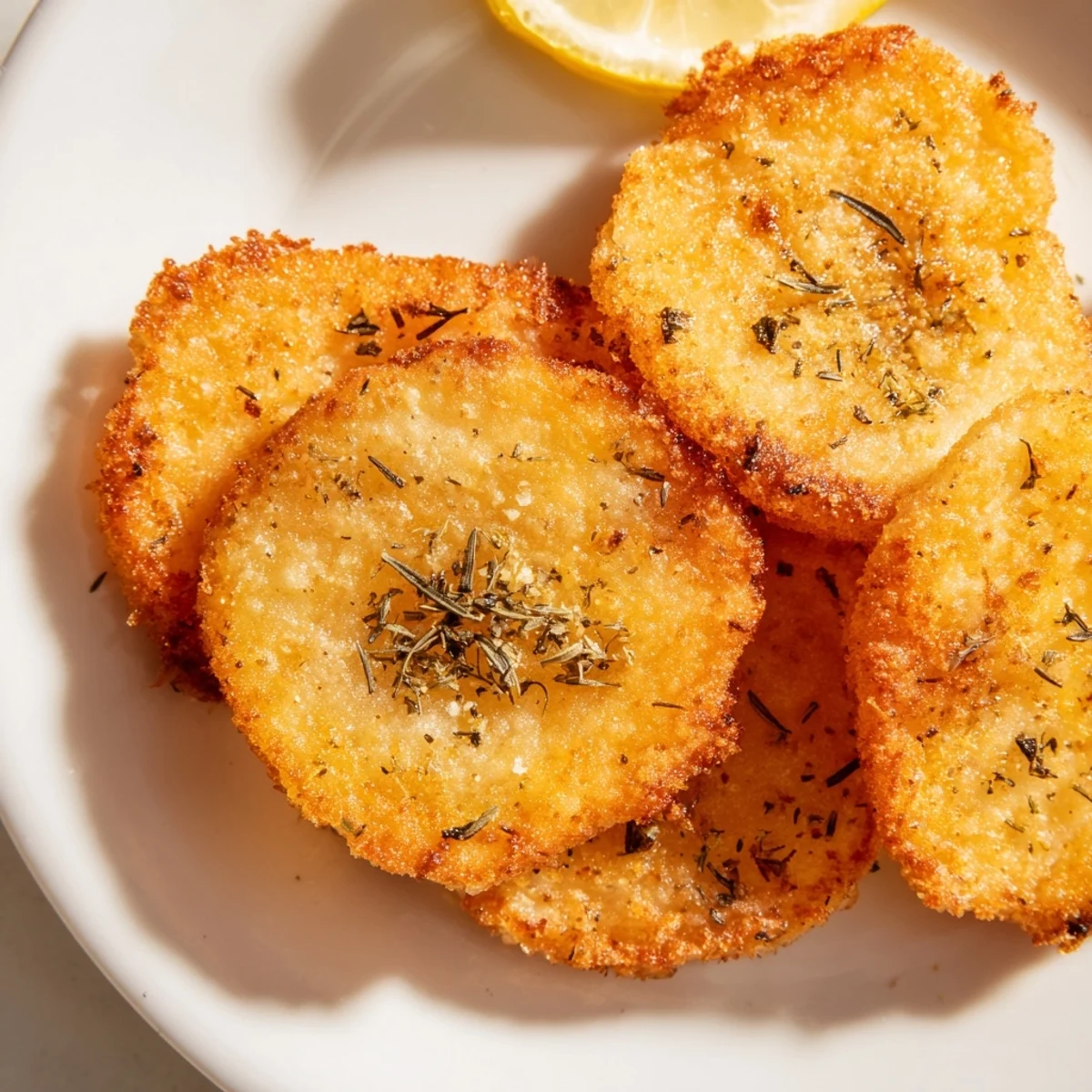 Golden, crispy Greek Saganaki cheese, fried until bubbly, ready to be squeezed with lemon.