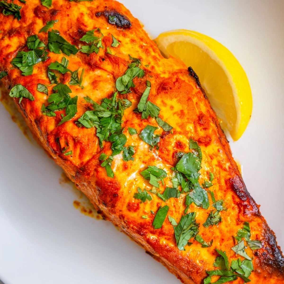 Tender, marinated Indian Tikka Salmon with bright spices, ready in under an hour, so delicious.