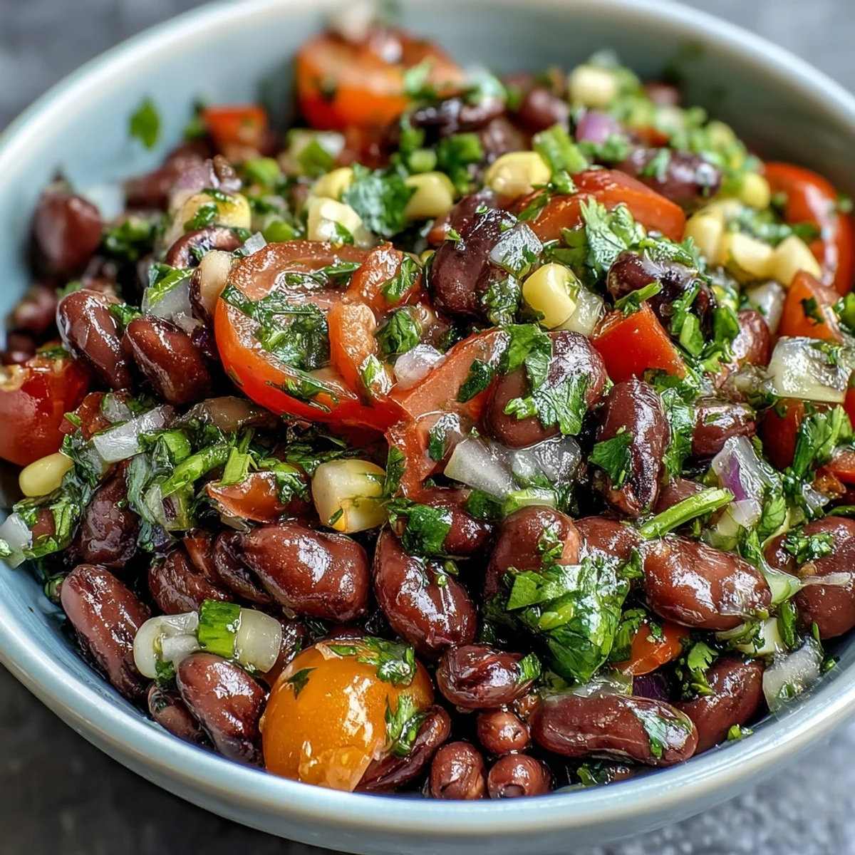 Zesty Cowboy Caviar salad with crisp bell peppers and cilantro, ready to eat as a vibrant Tex-Mex side.