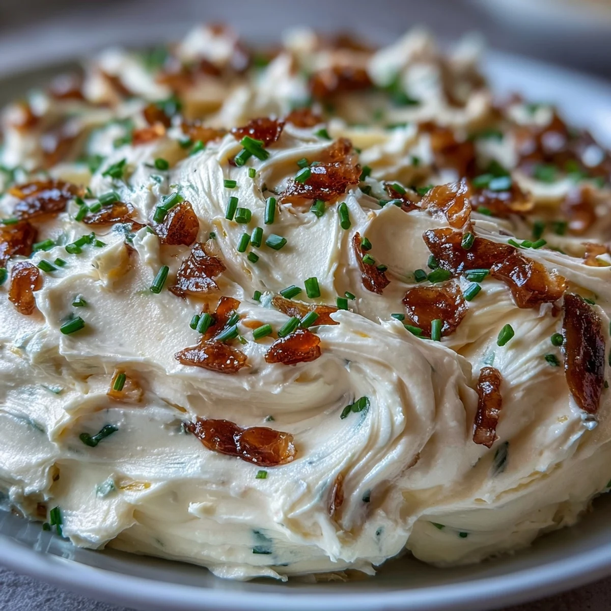 Creamy garlic cream cheese spread with roasted garlic cloves and fresh chives, whipped until light and fluffy for bagels or crackers.  