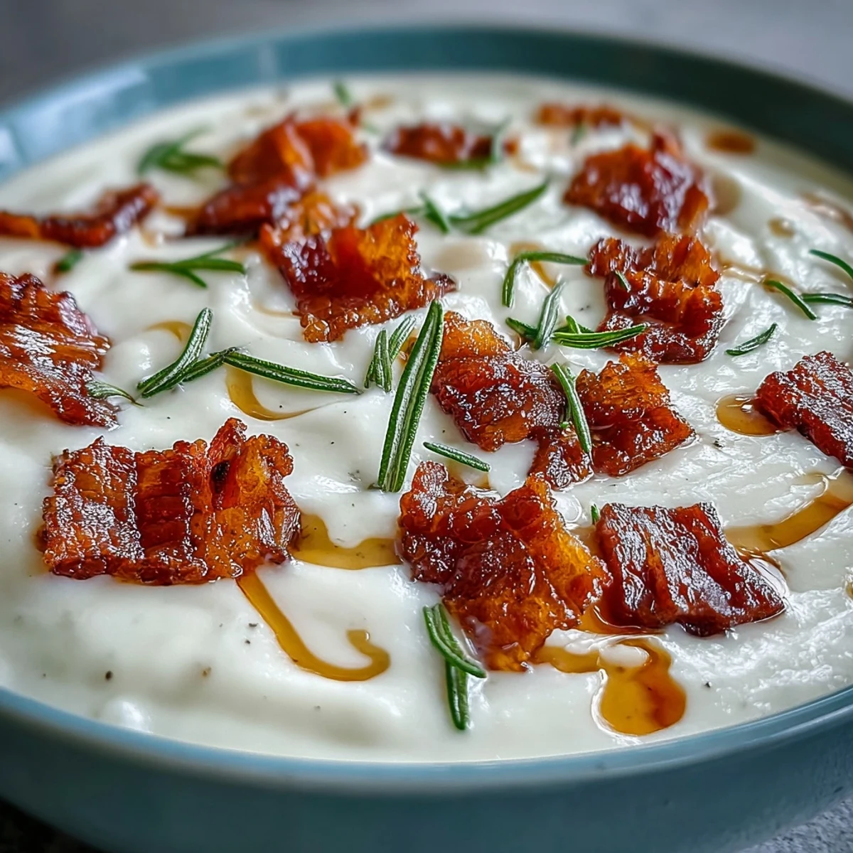Creamy White Bean Soup with Bacon and Rosemary