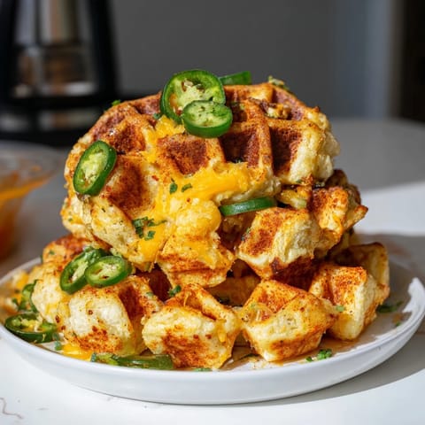 Spicy Ranch Monkey Bread Waffles