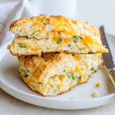 Warm, cheesy Cheddar Jalapeño Soda Biscuits ready to complement your favorite soups and stews.  