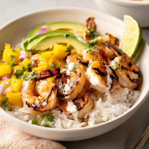 Shrimp Avocado Mango Lime Bowls