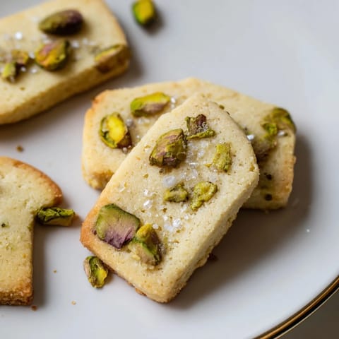 Salted Pistachio Bake Shortbread