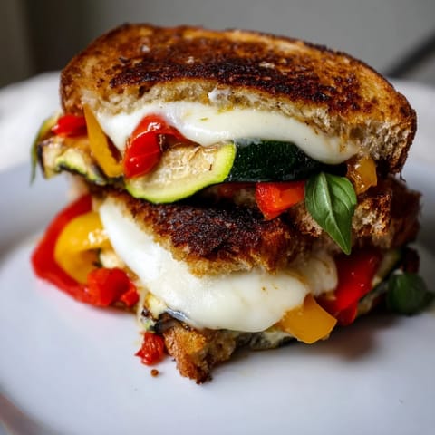 Roasted Veggie Caprese Grilled Cheese #416
