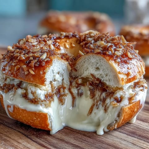 Fluffy yogurt bagels with cinnamon swirl, golden brown and topped with cinnamon sugar, perfect for breakfast or brunch.