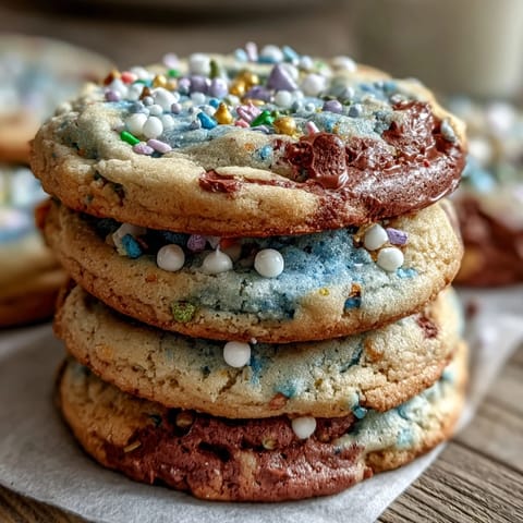 Whimsical pastel swirl sugar cookies inspired by Cookie Run Kingdom, perfect for birthday celebrations.