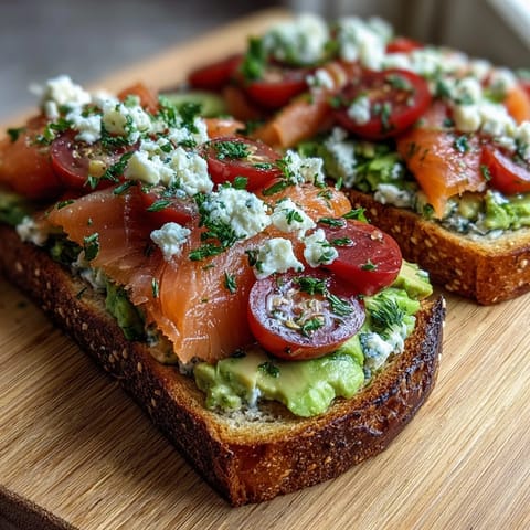 Spring Brunch Avocado Toast Board with Smoked Salmon, a vibrant and customizable brunch platter featuring creamy avocado, smoked salmon, and fresh toppings—perfect for sharing.
