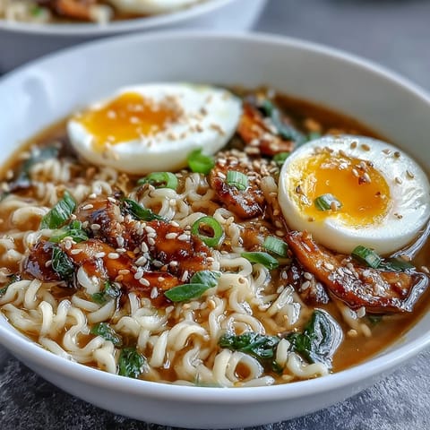 Hearty homemade miso ramen with rich broth, tender mushrooms, and a soft-boiled egg for a cozy meal.