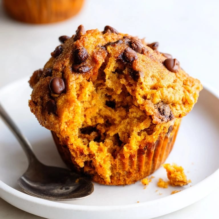 Flavorful butterscotch pumpkin chocolate chip muffins served warm with butter, perfect for snacking.  