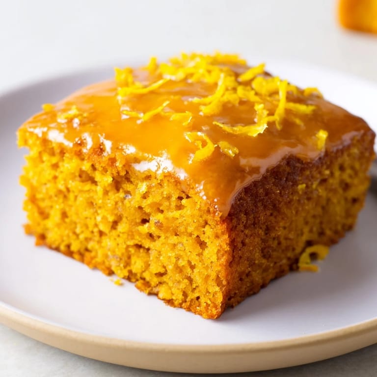 Deliciously spiced lemon ginger pumpkin cake squares perfect for cozy gatherings or tea time.  