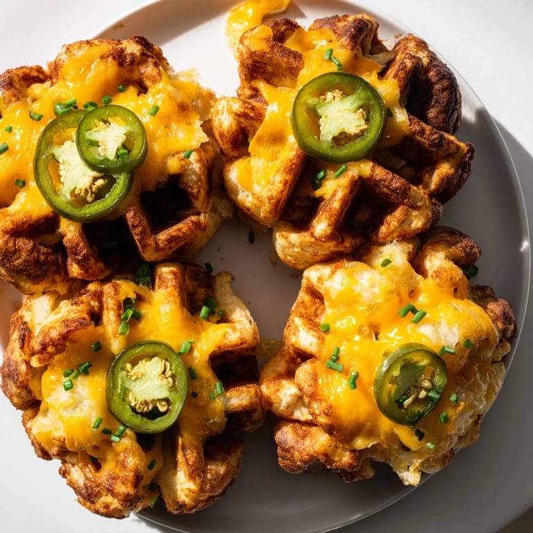 Golden brown Spicy Ranch Monkey Bread Waffles, perfect for game day appetizers.  