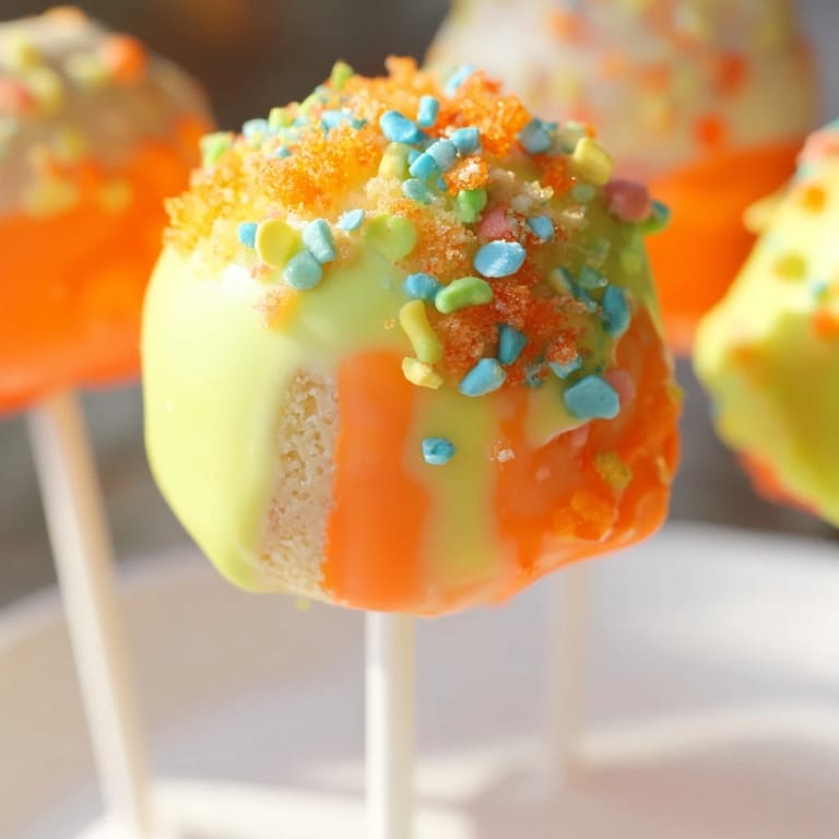 Colorful Classic Soda Candy Cake Pops with a fun soda-infused cake base for lively parties.  