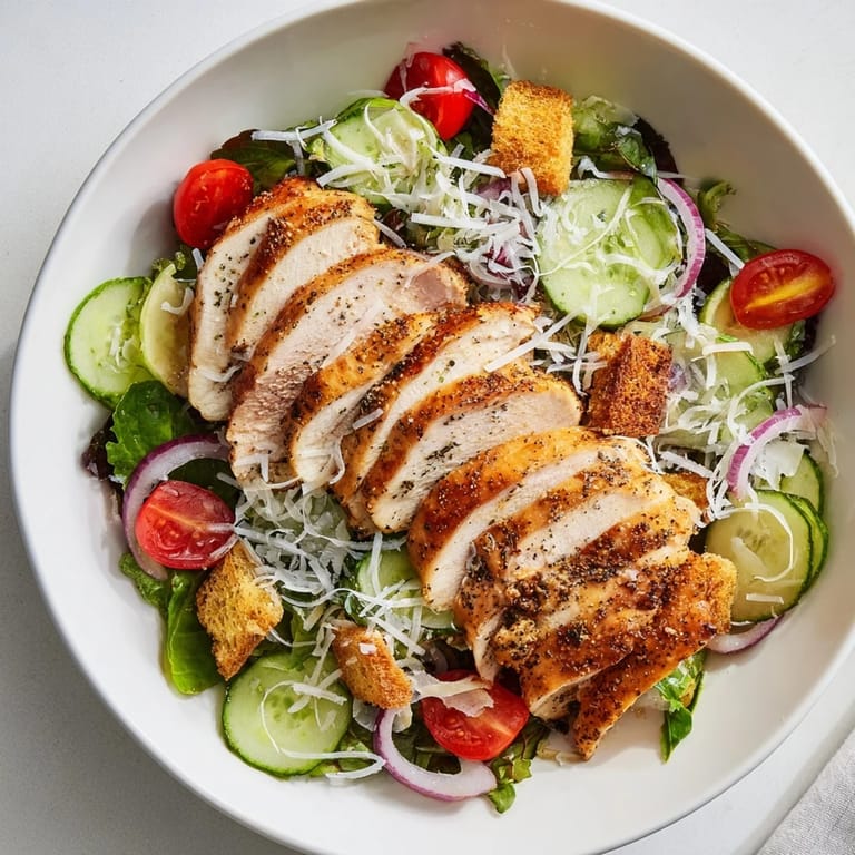 Freshly tossed Quick Crunchy Lemon Parmesan Chicken Salad: imagine vibrant colors and savory, enticing flavors.