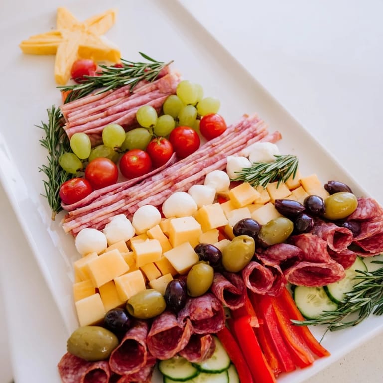 Feast your eyes on this delicious, festive Christmas Tree Charcuterie Board—a perfect party appetizer!