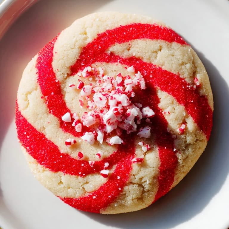 A close-up of a Candy Cane Swirl Cookie Platter showcasing beautifully swirled, freshly baked cookies, ready to eat.
