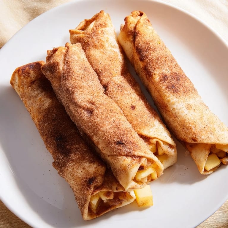 Sweet, cinnamon-sugar coated Apple Pie Roll-Ups served warm, ready for a delicious bite.
