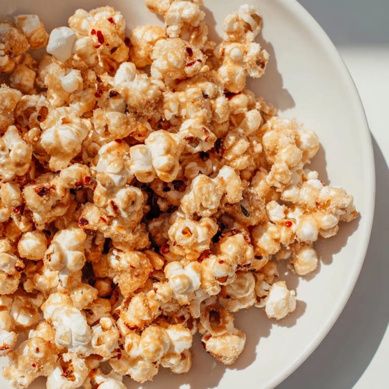 A large bowl of homemade hot honey butter popcorn, ready to enjoy during a cozy movie night.