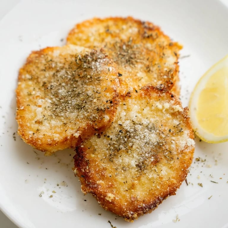 A close-up shot of hot, fried Greek Saganaki, lightly seasoned, with melted cheese.