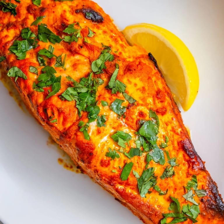 Tender, marinated Indian Tikka Salmon with bright spices, ready in under an hour, so delicious.