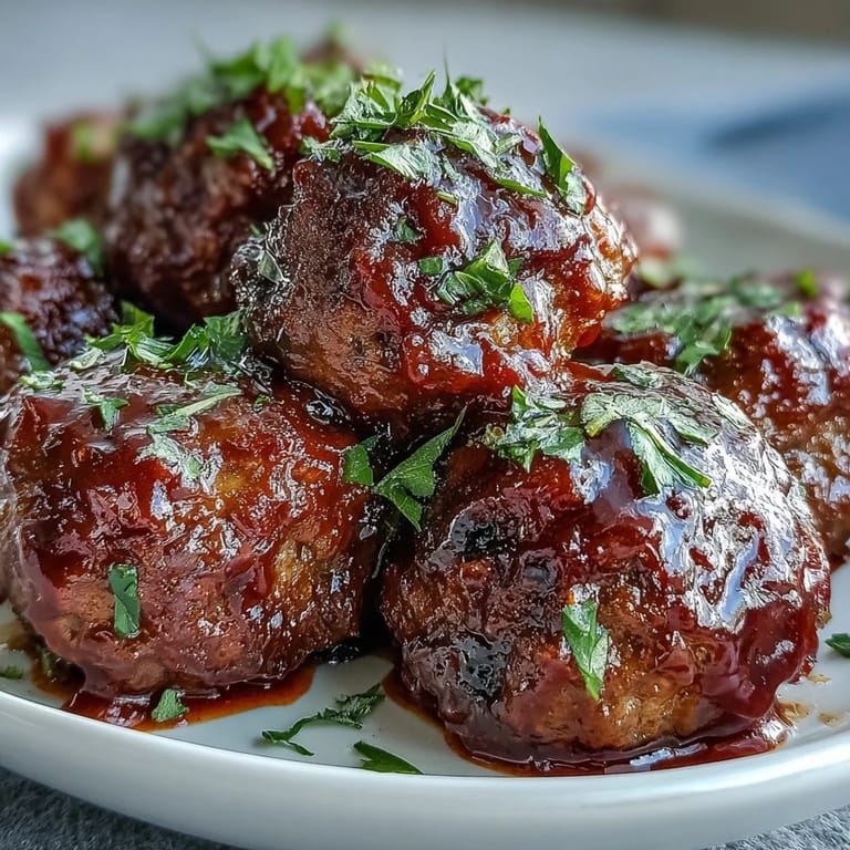 Glazed Grape Jelly and Chili Sauce Meatballs are arranged on a serving platter, ready for toothpicks alongside crusty bread.