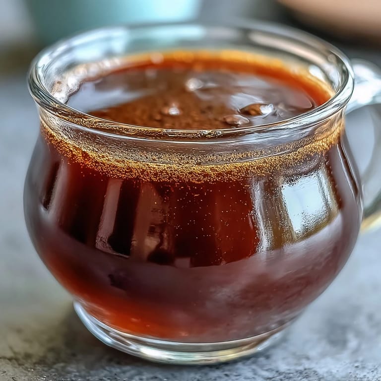 Close-up of a brewed Hojicha Americano, topped with a floating hojicha leaf and a small matcha shortbread cookie.