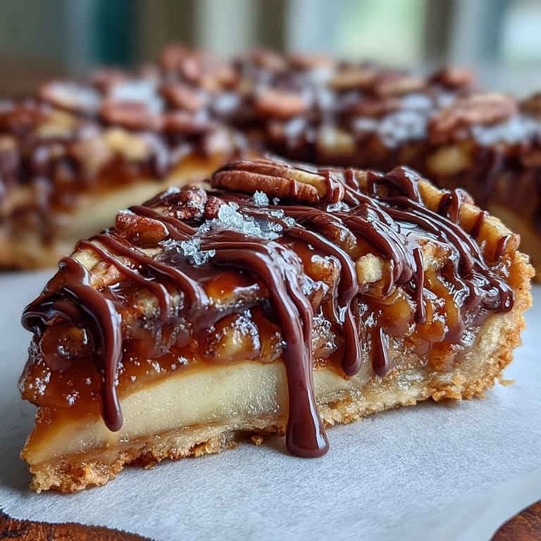 Crisp apple slices layered with smooth caramel and topped with a decadent chocolate drizzle, ideal for festive snacking or dessert platters.