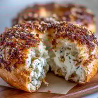 High-protein Greek yogurt bagels with everything seasoning, golden and chewy, ready to enjoy with your favorite spreads.