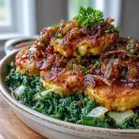 Smoky turkey and tender collard greens simmer with onions and garlic for a hearty Southern side dish.