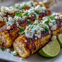 Elote-Style Microwave Corn on the Cob with Cotija cheese, lime, and chili, garnished with fresh cilantro and ready in minutes.