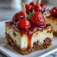 Decadent cheesecake bites with buttery graham crust and fresh berries, topped with graduation diploma picks for a festive dessert.